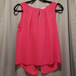 Open back sheer pink blouse